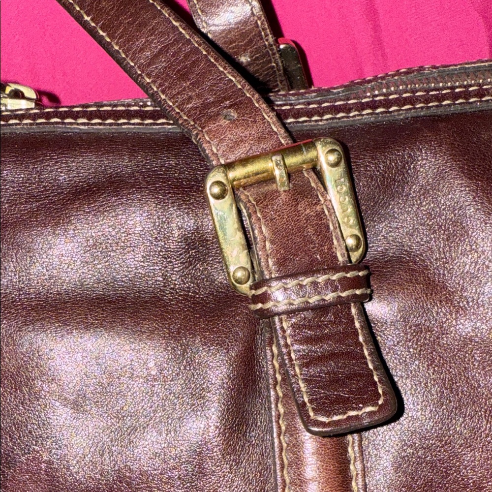 Gucci Brown Leather Duffel Bag with Green and Red Accents - Picture 10 of 16